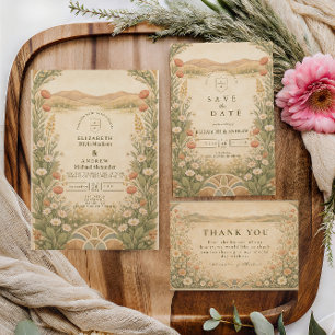 Tarjeta De Agradecimiento Boda botánica del desierto boho