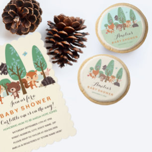 Invitación a Baby Shower de pequeños amigos de Woo