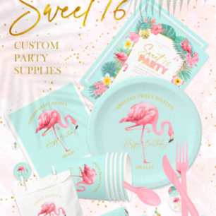 Tarjeta De Identificación Palmeras de Flamingo Tropical Dulce 16 ID922