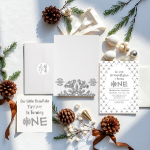 Invitación Primer cumpleaños de Little Snowflake