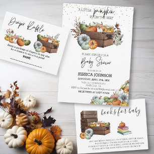 Invitación Autumn Little Pumpkin Watercolor Baby Shower