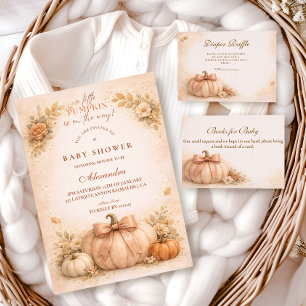 Invitación Ducha de Bebé de Calabaza de Arco Coqueto de Otoño