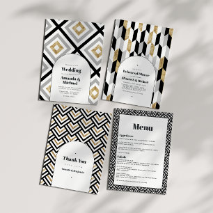 Invitación Boda Geométrica Moderna