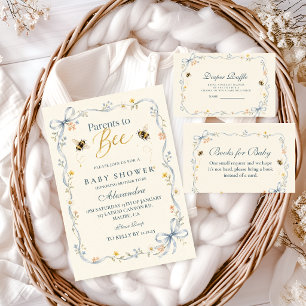 Invitación Padres Románticos Para Fiesta de Bebé Abeja