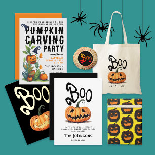 Papel De Regalo Calabazas Negras Espeluznantes Patrón Amarillo de 