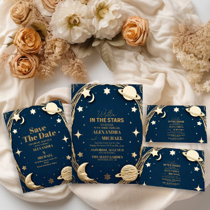 Tarjeta De Agradecimiento Boda de la luna de oro de la Marina Celestial
