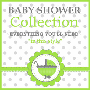 Invitación Puntos de polka verde y gris - Baby Shower