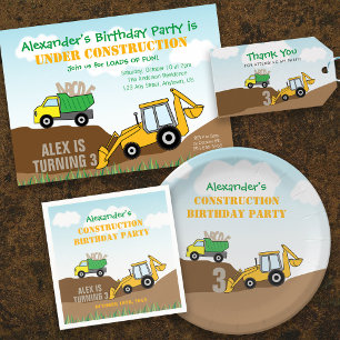Invitación Fiesta de cumpleaños de un niño de la construcción