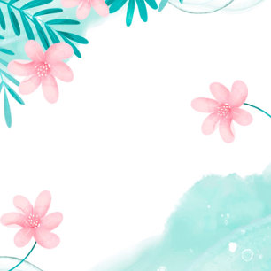 Invitación Bebé floral verde azulado y rosa en el Baby Shower