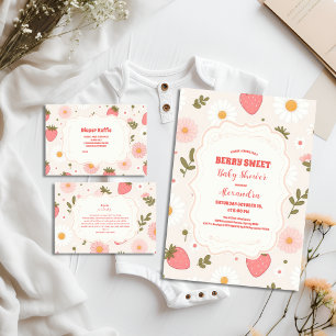 Invitación Strawberry Baby Shower   Berry Sweet
