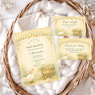 Tarjeta De Recepción Rifa de Pañal de Ganso Tonto del Libro Infantil An