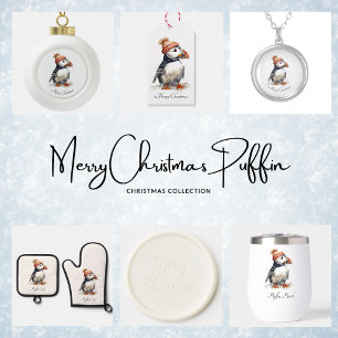 Cojín Decorativo Navidades Puffin, sutomizable