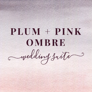 Invitación Elegante Plum Rosa Ombre color de agua Boda modern