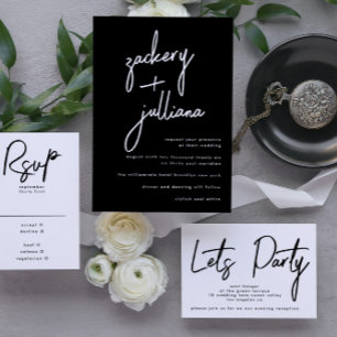 Invitación Moderna cena Personalizado y baile Boda Recepción