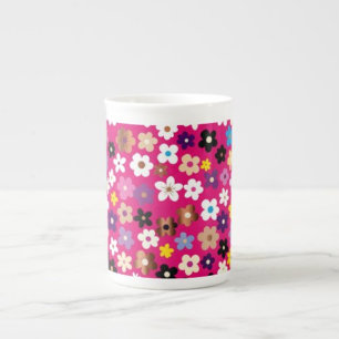 Posavasos De Vidrio Patrón floral blanco rosa amarillo