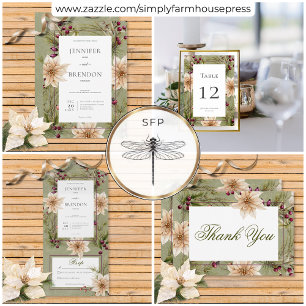 Tarjeta De Confirmación De Asistencia Boho Winter Greenery Boughs Sage Green