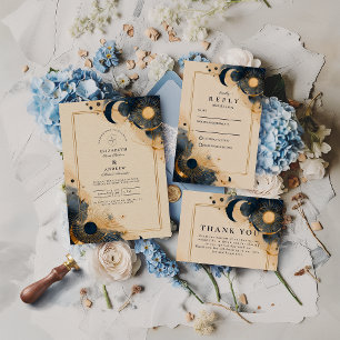 Tarjeta De Agradecimiento Boda de Astrología Oscura