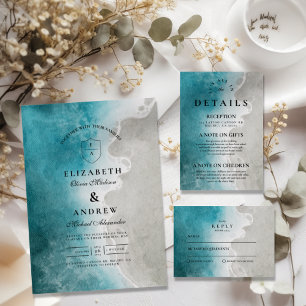 Invitación Moderna y elegante boda tropical en la playa