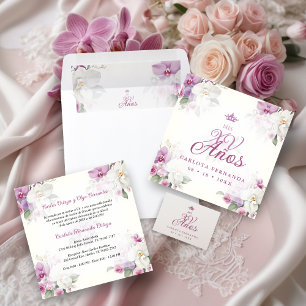 Cojín Decorativo Exquisito Mis XV Años Posiciones Orquídeas Florale