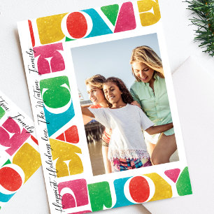Tarjeta Festiva AMAR LA PAZ ALEGRÍA una foto navidades modernos en