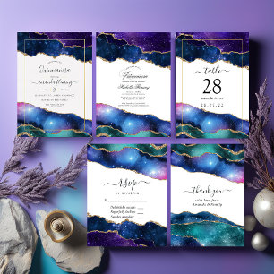 Invitación Galaxy Agate Quinceañera
