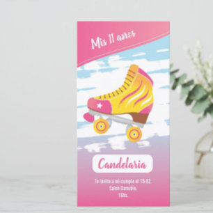 Tarjeta plana, temática patinaje