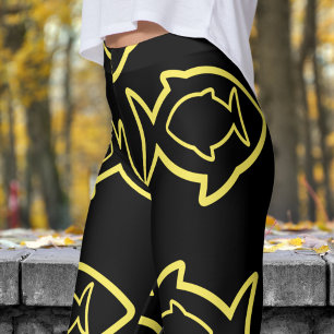 Leggings Fabuloso patrón de masa amarilla y negra