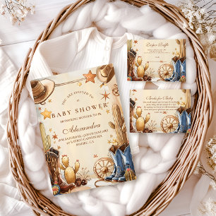 Tarjeta De Recepción Sorteo de Pañales Vaqueros del Oeste Rústico