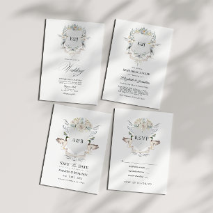 Tarjeta De Agradecimiento Boda Lakeside Monograma Escudo Foto