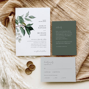 Invitación a una boda rústica de vegetación