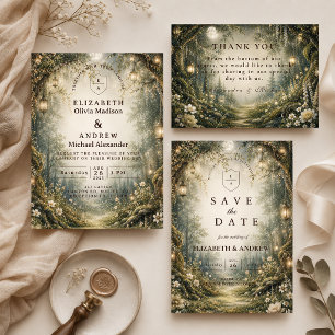 Invitación boda encantada en el bosque