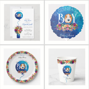 Servilleta De Papel Es un niño globo azul conejillo de indias ducha be
