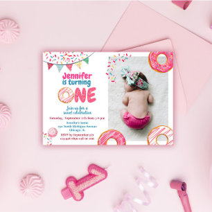 Invitación de cumpleaños de Donut Dulce uno