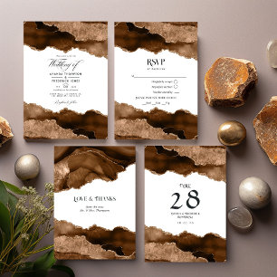 Tarjeta De Agradecimiento Boda de desert Gold Agate