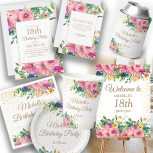 Póster Bienvenida a los 50 años del Purpurina floral amar