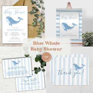 Invitación a Baby Shower Magne de ballena azul acu
