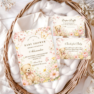 Servilleta De Papel Ducha de Bebé del Oso de Peluche Floral Caprichoso