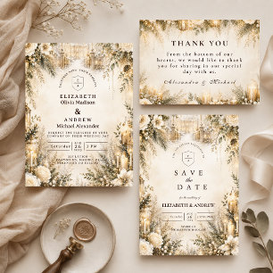 Tarjeta De Confirmación De Asistencia Boda de invierno elegante