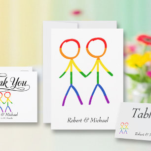 Reserva La Fecha Dos novios amor arcoíris Horizontal 