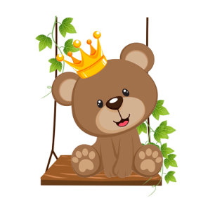 Invitación Baby Shower de Swing Flora Prince Bear 