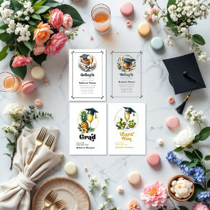 Invitaciones Acrílicas Partido de Graduación de Brunch Retro
