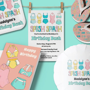 Tarjeta Baño de cosecha cutáneo con Personalizable Cumplea