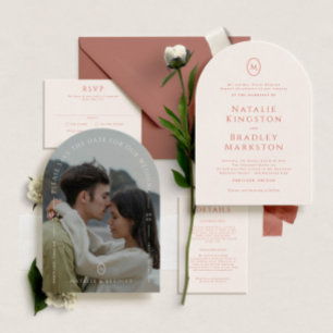 Invitación Kingston Elegant Monograma Typography Boda