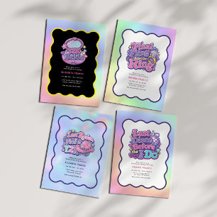 Invitación Última Fiesta Antes del Anillo Retro Y2K Despedida