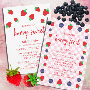 Invitación Berry Sweet 1er cumpleaños