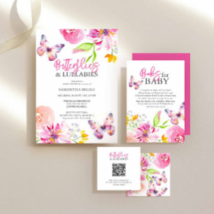 Invitaciones a la ducha para bebés con mariposa