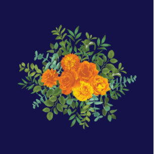 Invitación Información Rosa de naranja y Marina Blue Peony