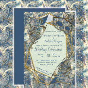 Invitación Rococo rico Romantic Gold Relieves y máscaras