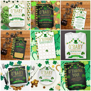 Invitaciones a duchas para bebés de O'Baby St. Pat
