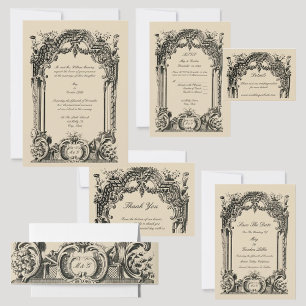 Invitaciones de bodas rococó del barroco francés v